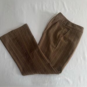 Classic Brown Pinstripe Women's Trousers - Size 6P